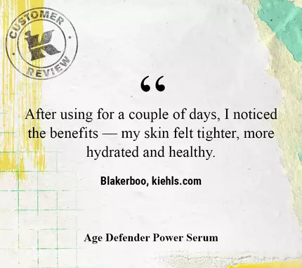 After using for a couple of days, I noticed the benefits — my skin felt tighter, more hydrated and healthy. —Blakerboo, kiehls.ca