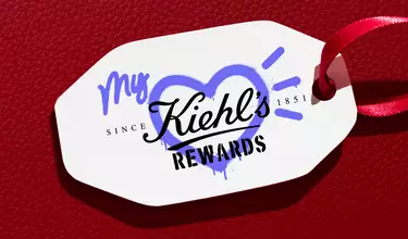 Kiehl's Rewards promotional banner inviting users to join or sign in, featuring the loyalty program tag against a red background.