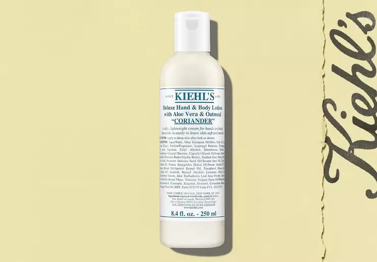 Bottle of Kiehl’s Deluxe Hand & Body Lotion with Aloe Vera & Oatmeal “Coriander”