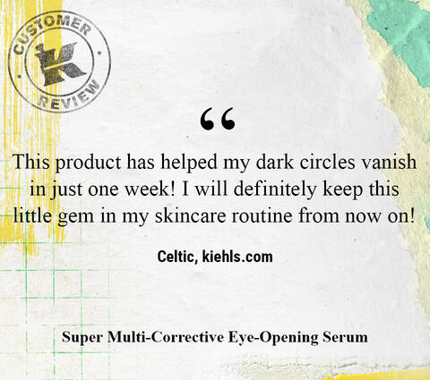 Ce produit a aide mes cernes a disparaitre en seulement une semaine! Je vais certainement garder ce petit bijou dans ma routine de soins de la peau a partir de maintenant! —Celtic, kiehls.ca