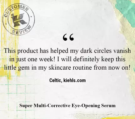 This product has helped my dark circles vanish in just one week! I will definitely keep this little gem in my skincare routine from now on! —Celtic, kiehls.ca