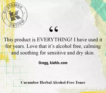Ce produit est PARFAIT! Je l’utilise depuis des annees. J’aime que ce soit sans alcool, calmant et apaisant pour les peaux sensibles et seches. — Gregg, kiehls.ca