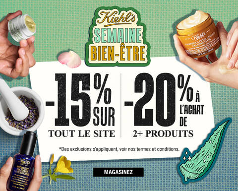 Semaine Bien-Etre: -15 % sur tout le site, ou -20 % des 2 produits achetes.