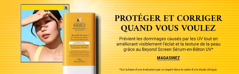 Previent les dommages causes par les UV tout en ameliorant visiblement l'eclat et la texture de la peau grace au Beyond Screen Serum-en-Baton UV