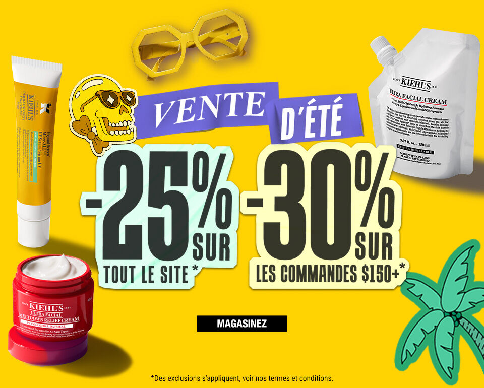 Vente d'Ete, profitez de 25% sur tout le site et 30% sur les commande de $150+