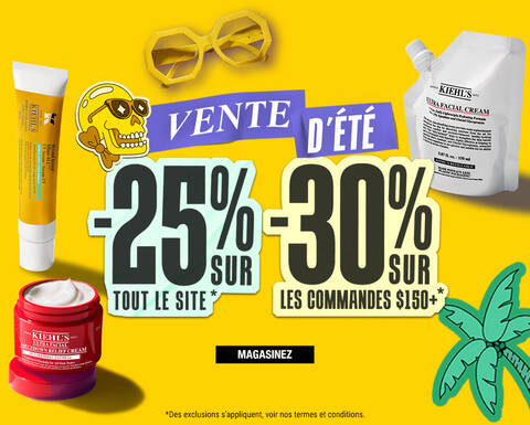 Vente d'Ete, profitez de 25% sur tout le site et 30% sur les commande de $150+