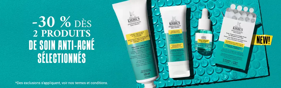 30% de rabais sur une selection de produits acne