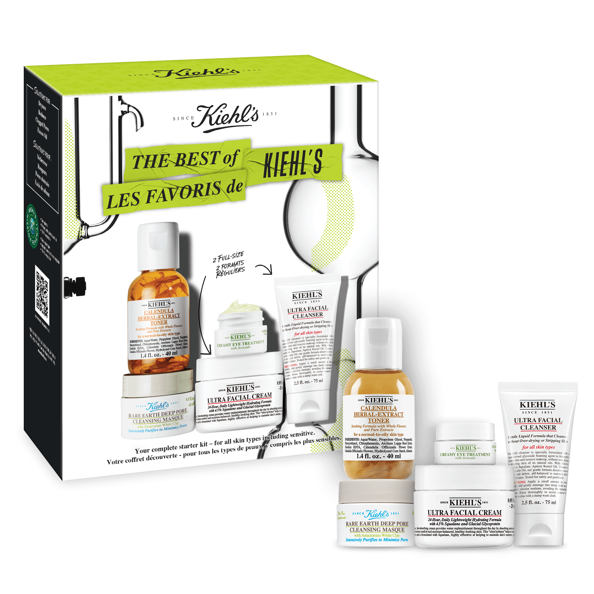 Best of Kiehl's Skincare Set 5 Iconic Face Care Products